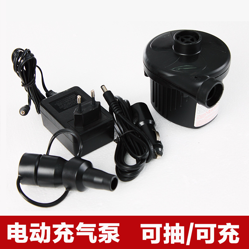家用220v车载12V家车两用充气床橡皮艇水池泳池游泳圈电动充气泵|ru