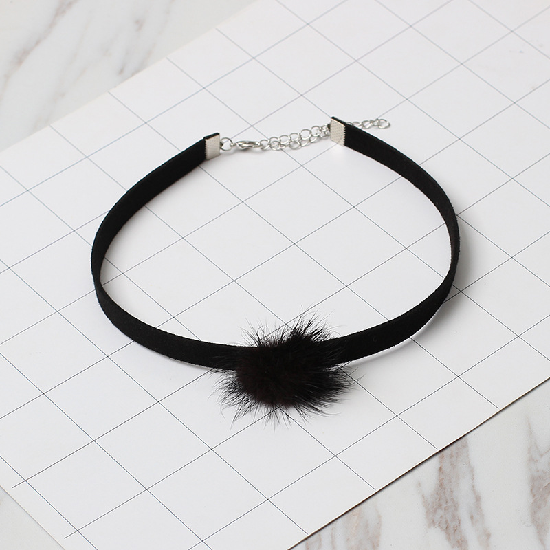 4g Weight Necklace Classification Wedding, Travel Occasion Women'S Gender Plating Design Coffee, Grey, White, Black Color Fashion Velvet Rabbit Bandage Necklace 5