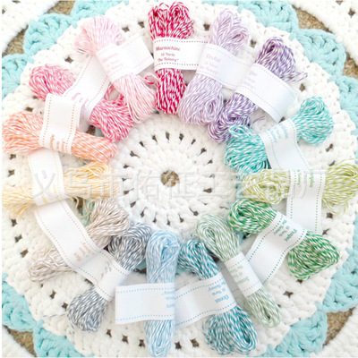 Baker Twine ( 15 yards ) 13.5 M Color diy manual Gift box baking packing Rope line