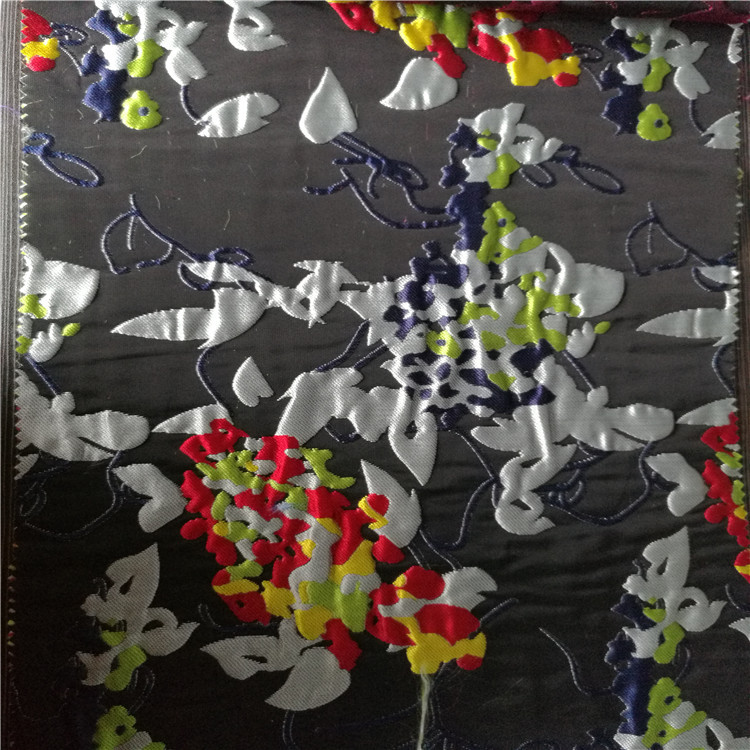 千叶落花图案色织梭织提花面料适用于服装装饰沙发布鞋子布