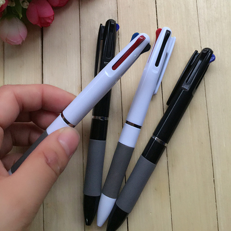 三色圆珠笔 学生考试用 多功能笔 pen 三色笔 三合一一元日用百货-阿里巴巴