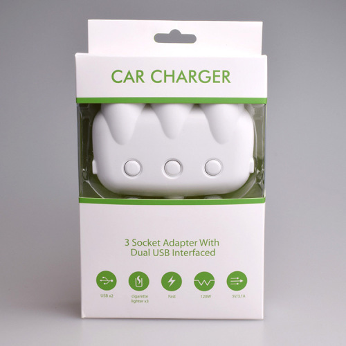Cigarette lighter one to three multifunctional car charger one to three car mobile phone charger dual usb car charger