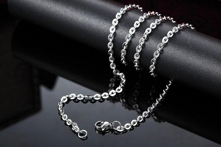 Solid Color Pattern All Seasons Season Simple Style Solid Color Titanium Steel Men's Necklace Men Chain Necklaces