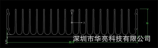 宽252高55MM*长，厂家现货梳子型散热器，LED散热片，横型散热片