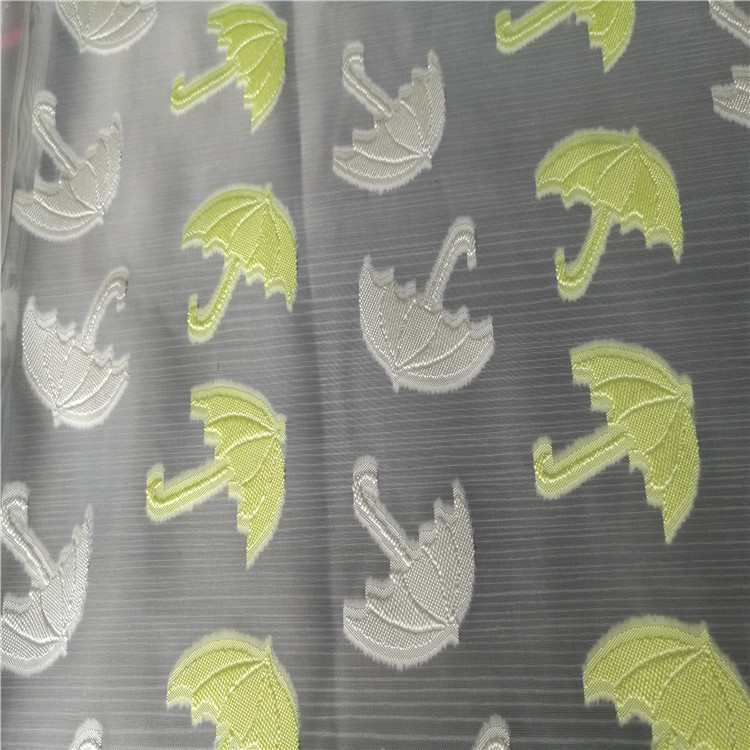 欧根纱小清新雨伞提花布适用于服装 装饰窗帘布