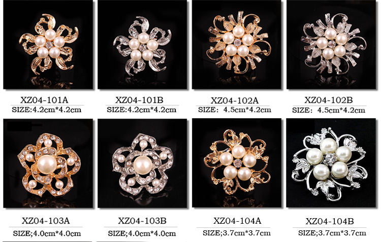 Korean Style Flower Alloy Plating Inlay Rhinestones Pearl Women's Brooches display picture 1