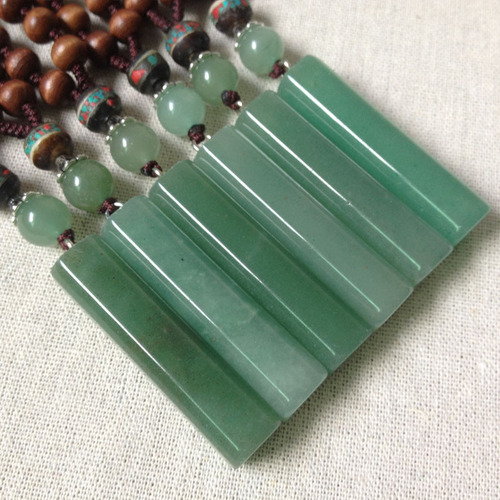 Sweater chain Chinese ethnic Buddhist Bead Necklace for women men Aventurine jade agate pendant pendant female pendant pendant chain