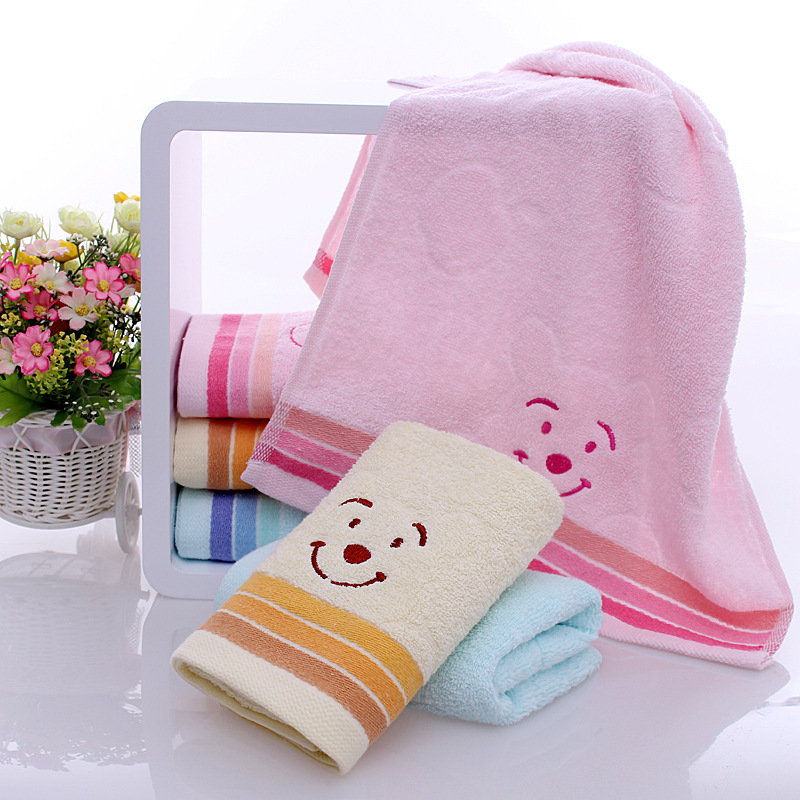 So Weak Twisted 14 Embroidered Bear Head Towel 100g Beautiful Household Towel Gaoyang Towel Wholesale
