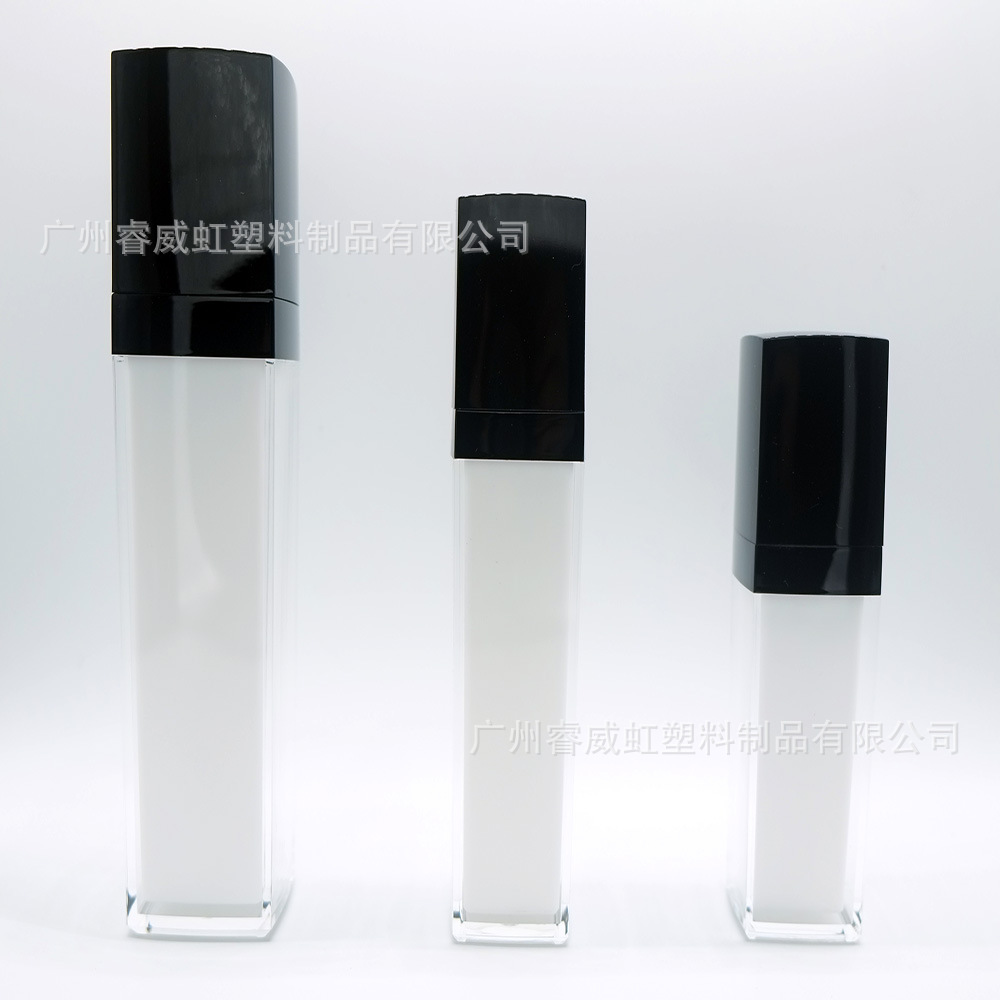 30ml 50ml 100ml黑盖白内胆四方乳液瓶化妆品分装瓶试用装