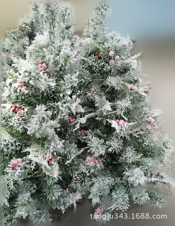 3391雪白雪绒粉圣诞树装饰,仿真雪效果