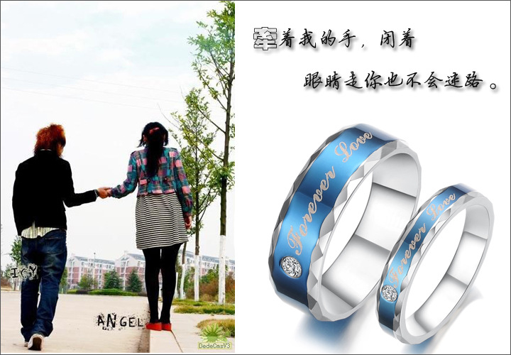 Korean version of Korean / Korean style Titanium steel Diamond Rings (Male 8) NHOP1613