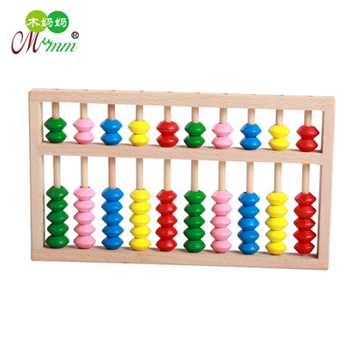 Beech Calculate the shelf Abacus children Early education Abacus Rack wooden  baby Arithmetic rack Counting beads toy Mathematics teaching aids
