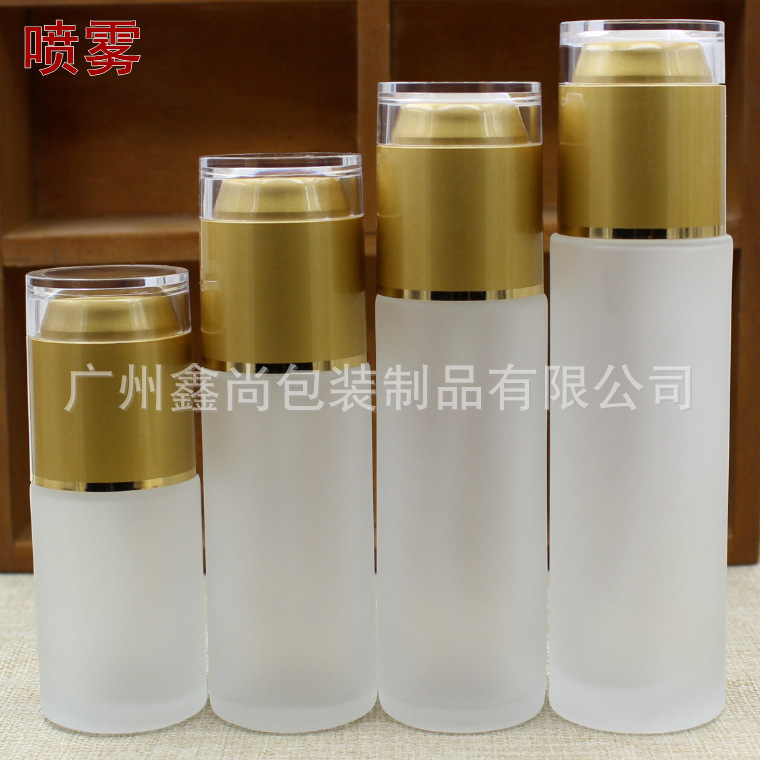 蒙砂玻璃瓶喷雾精华液瓶爽肤水分装空瓶沙金亚克力磨砂纯露批发