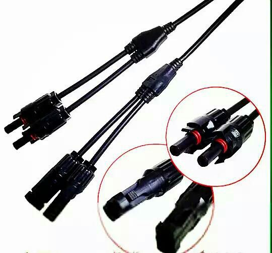 mc4Y型三通连接器电池板三通连接器光伏太阳能电池板并联连接