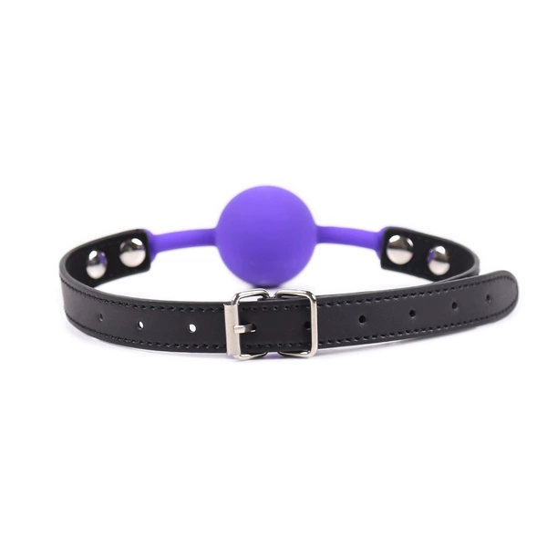 Purple solid ball black leather needle buckle