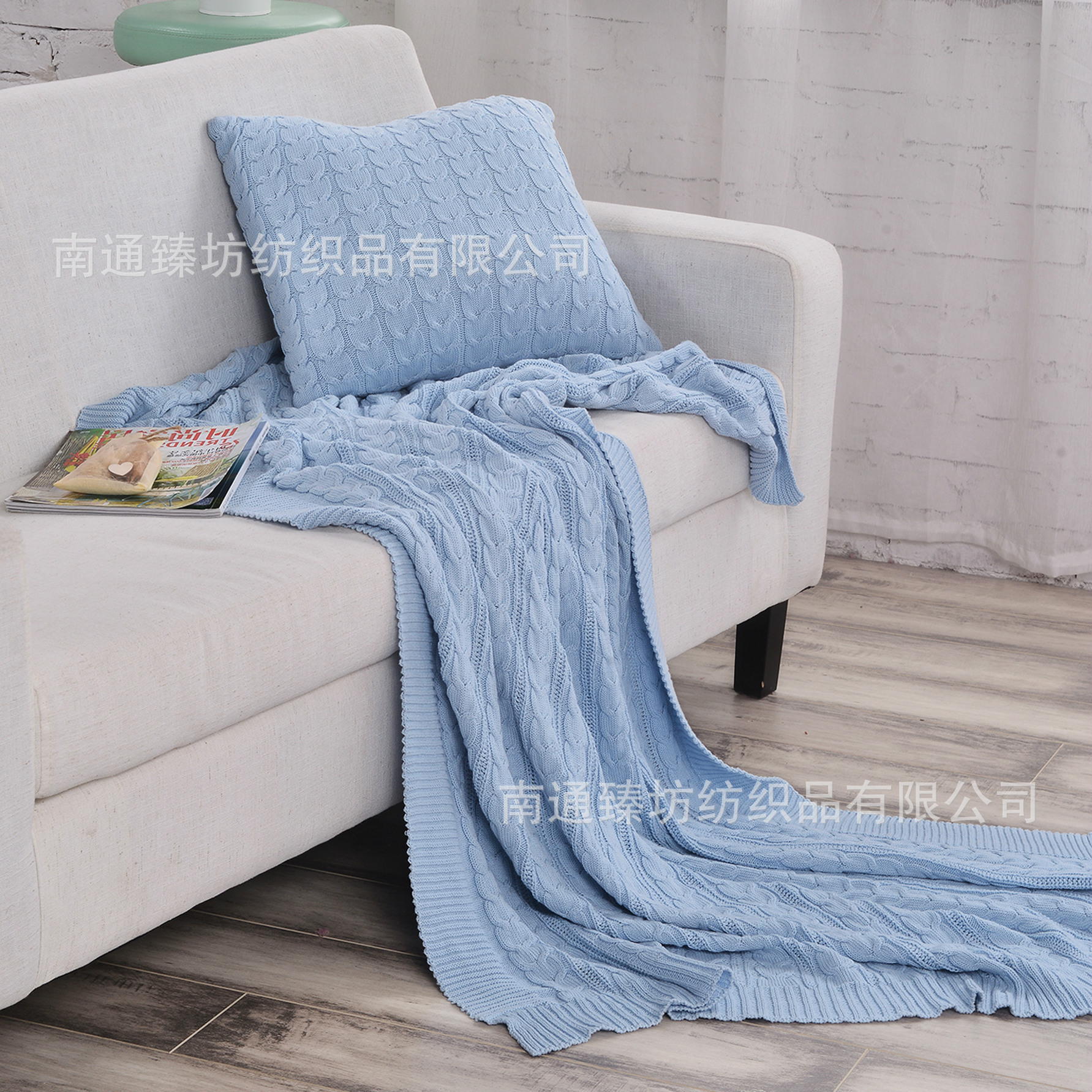 一手货源全棉针织毛线毯子12色空调毯沙发盖毯婴儿标准抱毯儿童毯
