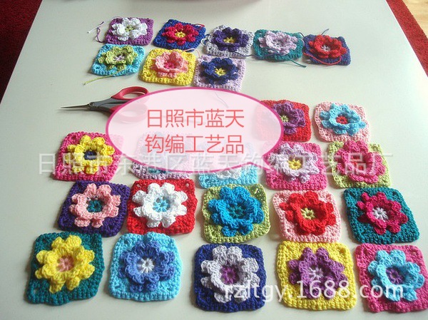 钩编花、毛线钩花、钩织胸花