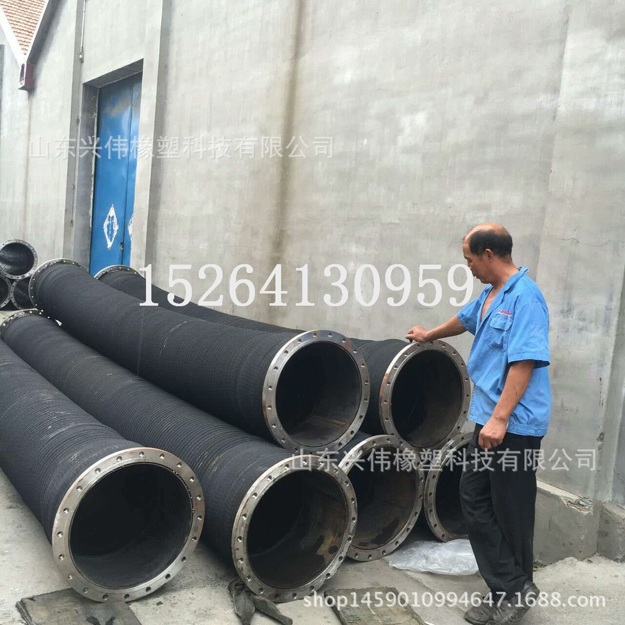 海水挖泥船用橡胶管 硫化法兰胶管大口径钢丝骨架排泥胶管