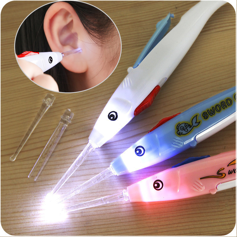 Selling 2020 new pattern Cartoon Small fish multi-function Ear cleaning Fish paragraph luminescence Ear spoon Noctilucent
