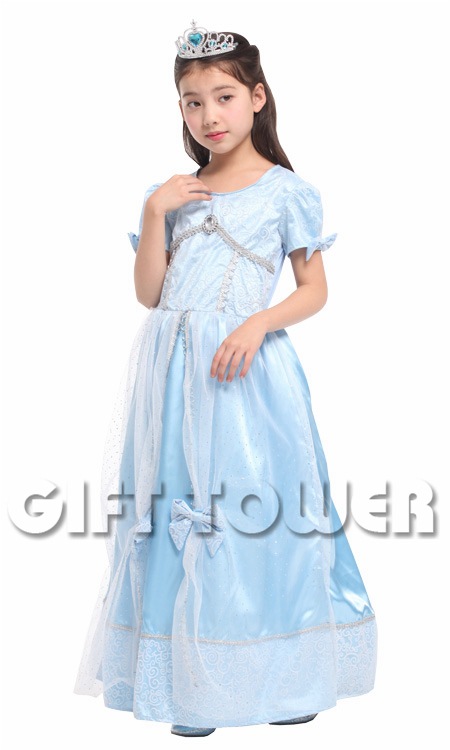 GIFTTOWER Huanyou Ice Blue Princess Costume Party Makeup Ball Hero Performance Costume Children's Performance Costume Pig Animal Superhero E-Path Costume G-0199 detail image 2
