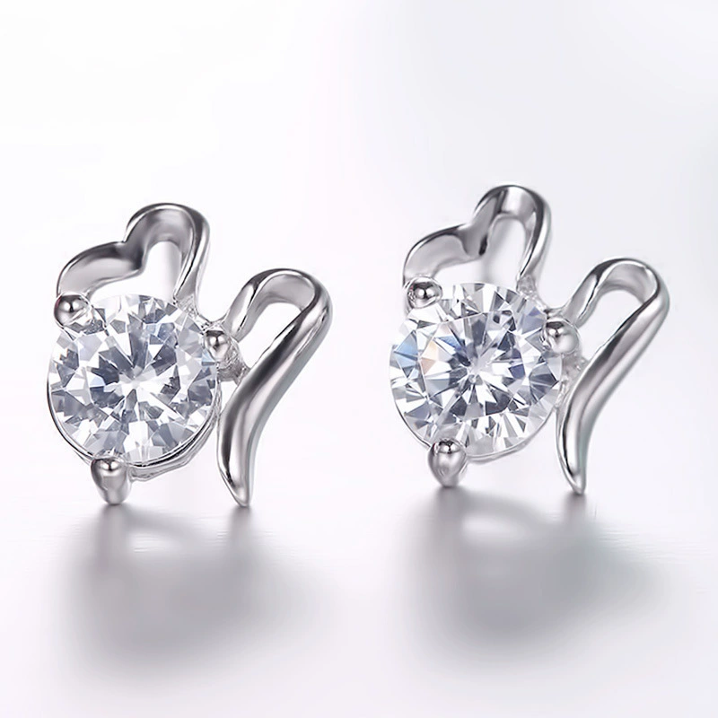 Серьги из меди и серебра в корейском стиле, оптом