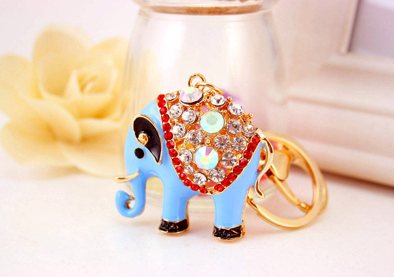 Alloy Rhinestone Elephant Keychain display picture 8