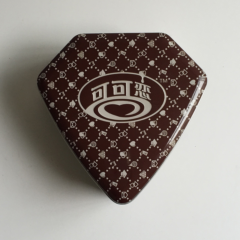 厂家直销钻石型巧克力饼干铁盒金属食品盒 马口铁罐 糖果食品铁罐