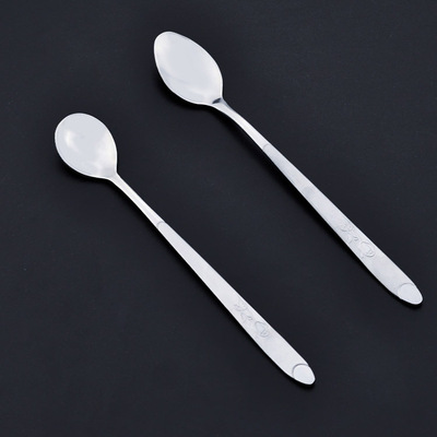 勺子不锈钢 超长冰勺光柄搅拌匙 餐具批发 2元日用百货厘调味更|ms