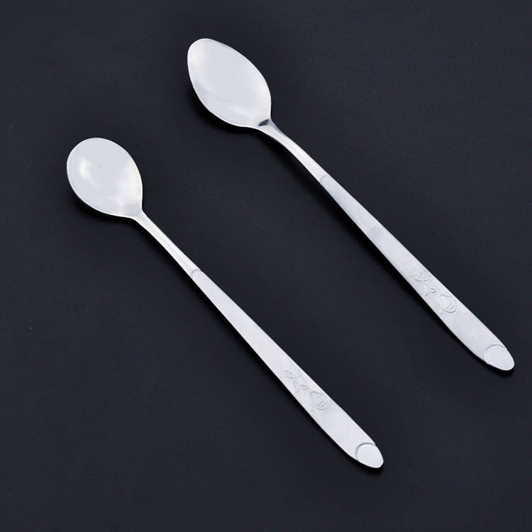 勺子不锈钢 超长冰勺光柄搅拌匙 餐具批发 2元日用百货厘调味更|ms