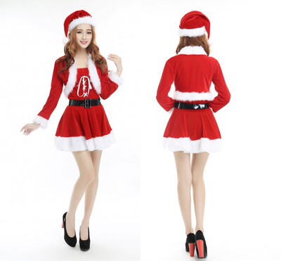 2015新款圣诞服装圣诞节性感裹胸游戏制服万圣节角色扮演 演出服