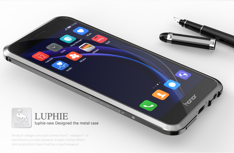 Luphie Blade Sword Slim Light Aluminum Bumper Metal Shell Case for Huawei Honor 8