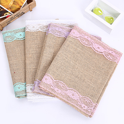 桌旗 崇一供应麻布蕾丝花边桌旗欧美圣诞装饰品辅料个性配饰批发