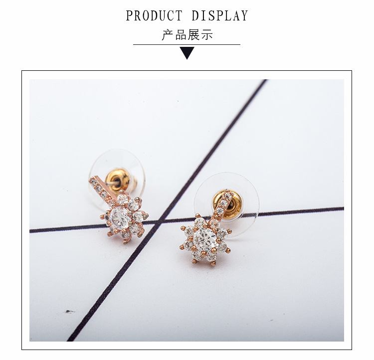 Korean Hot Sale Snowflake Earrings Female Fashion Geometric Diamond Flower Flower Earrings display picture 10