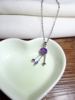 Crystal with amethyst, necklace, accessory, 925 sample silver, Korean style, Birthday gift, wholesale