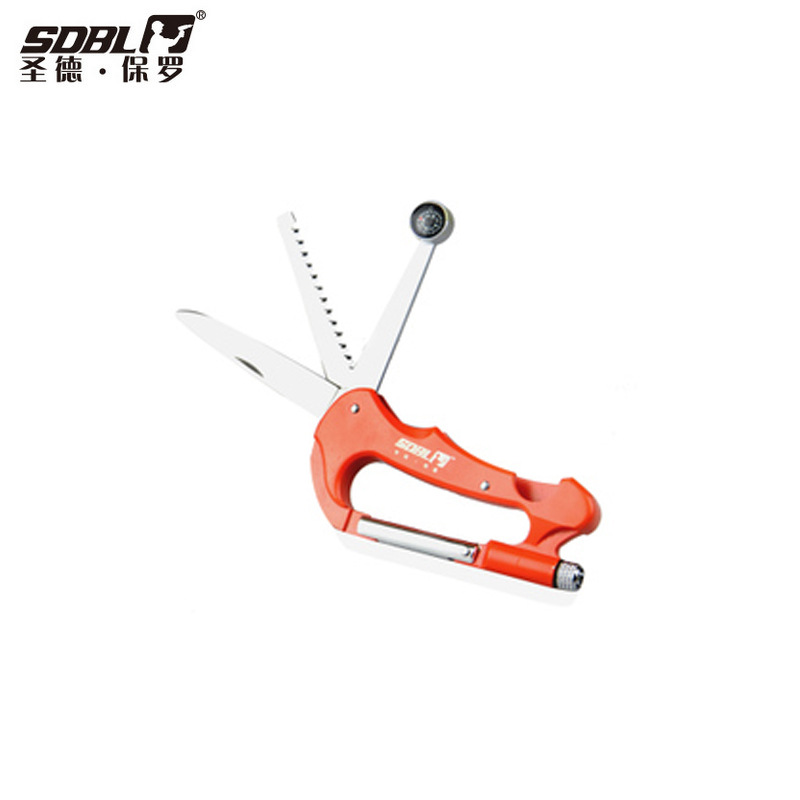 圣德保罗A02钥匙扣锯子指南针小刀LED灯