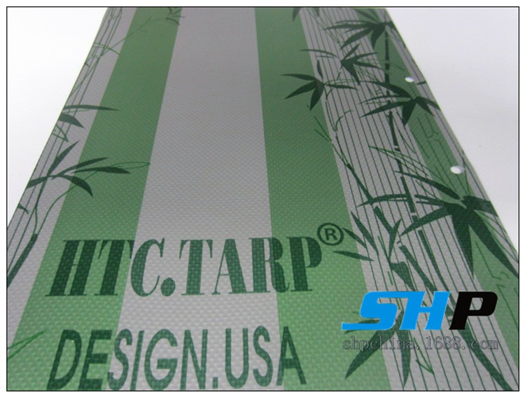 PVC篷布 夹网布 竹子彩条 厚度40s   三防布 防霉抗菌 装饰用