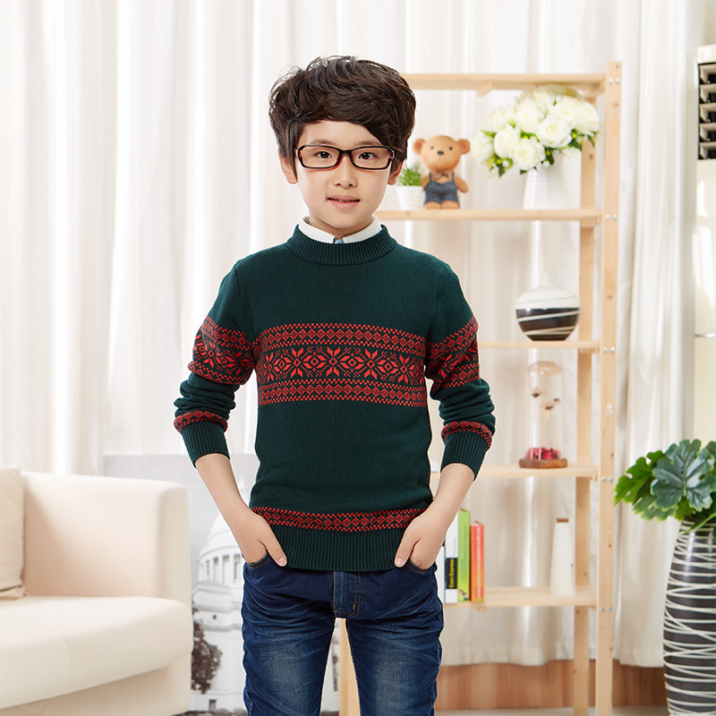 Демисезонный свитер для мальчиков, детский шарф, коллекция 2023, увеличенная толщина, подходит для подростков, детская одежда