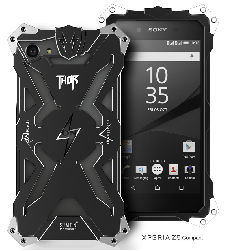 SIMON THOR Aviation Aluminum Alloy Shockproof Armor Metal Case Cover for Sony Xperia Z5 Premium | Z5 Compact | Z5