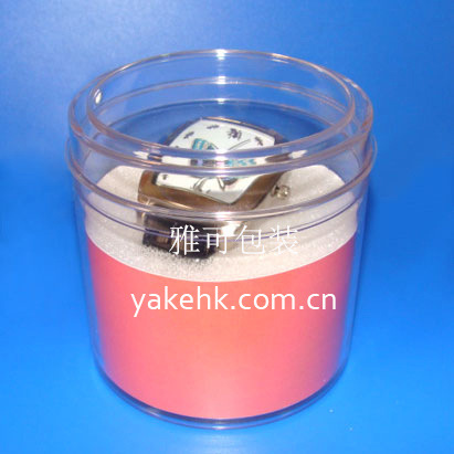 厂家供应圆形天地盖塑料智能手表包装盒 水晶盒 033礼盒