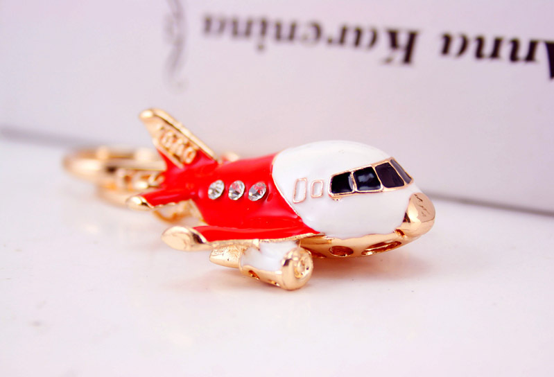 36g Weight Alloy, Metal Material Constellation Pattern Unisex Gender Coffee, Red, Blue, Black Color Korean Creative Cute Civil Aviation Small Aircraft Model Metal Keychain Wholesale 5
