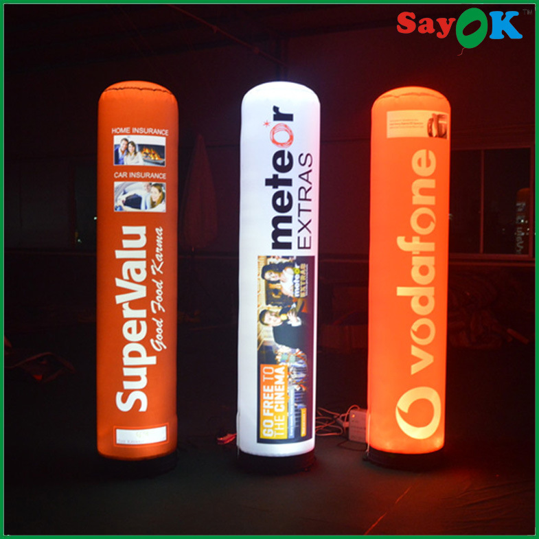 定制手机广告宣传灯光充气圆柱体 全印刷灯光柱气模 LED灯光立柱
