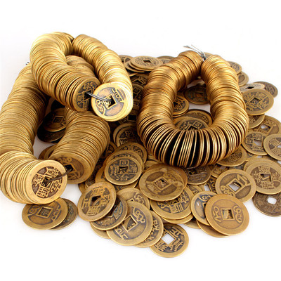 俊涛玉器 铜大小铜钱仿真品五帝钱散钱币十六帝钱挂件|ms