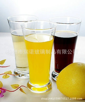 饮料杯玻璃水杯玻璃果汁杯玻璃果汁杯奶昔杯果汁杯喇叭口啤酒杯