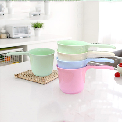 加厚塑料水勺水瓢 厨房长柄大水舀子 婴儿洗头杯宝宝洗澡水舀|ru