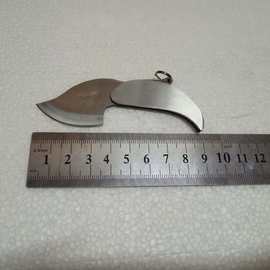 厂家直销不锈钢口袋折叠芒果造型叶子刀钥匙扣户外小刀树叶刀