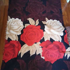 全涤磨毛印花布90克平纹 3d分散印花床上用品布  床品套件磨毛布