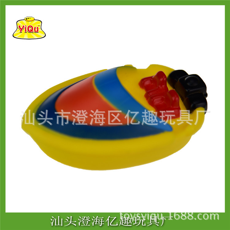 搪胶游泳洗澡吸喷戏水儿童玩具卡通造型轮船 6六只装浴室洗澡玩具