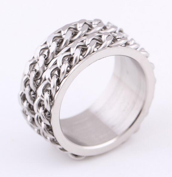 Fashion Hip-Hop Punk Vintage Chain Stainless Steel Man Index Finger Ring