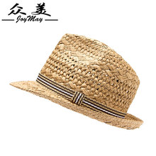 春夏新款韩版亲子帽成人款遮阳礼帽英伦风草帽沙滩爵士帽C004
