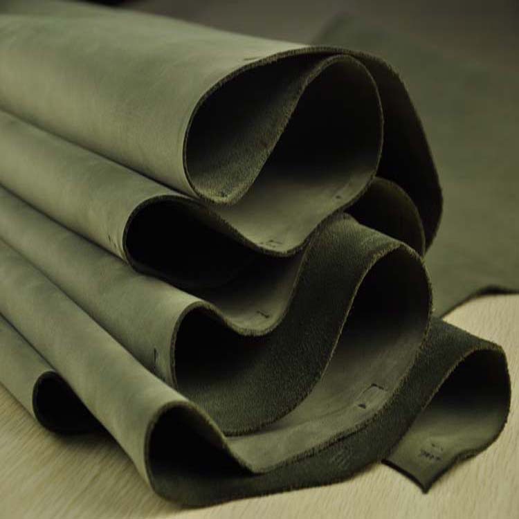 军绿色牛巴戈 头层磨砂牛皮 鞋包用牛巴戈牛皮现货批发